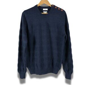 AIGLE 1853 Men's Blue Merino Wool Sweater Size LARGE